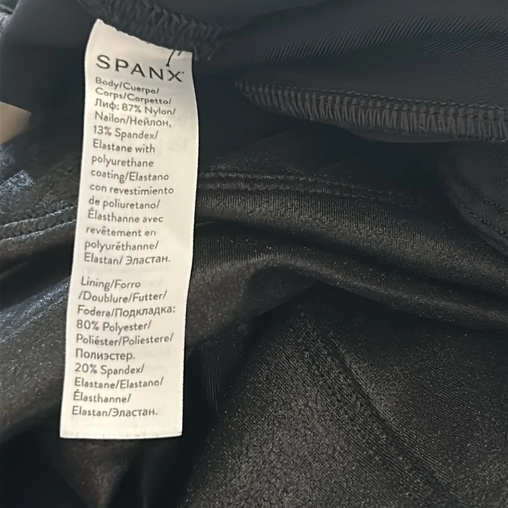 Spanx Faux Leather Moto Leggings Size XS - Picture 9 of 10